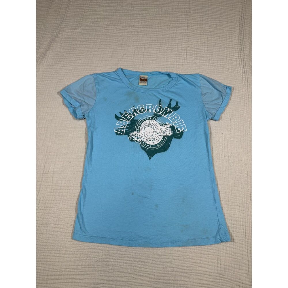 2002 Vintage Abercrombie Kids Blue T-Shirt Y2K